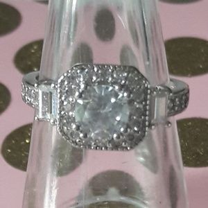 925 sterling silver white sapphire ring